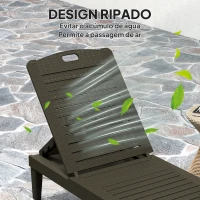 Outsunny Conjunto de 2 Espreguiçadeiras de Jardim Exterior Espreguiçadeiras Reclináveis de PP Encosto Ajustável Resistentes às Intempéries Preto(m-6)