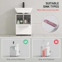 Szafka pod umywalkę, z szufladą i półką, Biała(m-4)