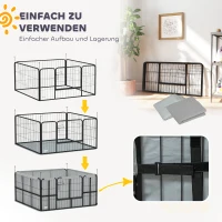 PawHut Wurfkiste für Welpen mit Unterlage, winddichtem Oxford-Gewebe, für mittelgroße große Hunde, 122x122x60 cm Schwarz(m-7)