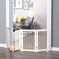 PawHut Cancello divisorio per cani Autoportante con piedi, per porte Scale e Porte, Cucina e Corridoio, 220x91 cm, Bianco(m-2)
