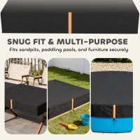 AIYAPLAY Sandbox Cover, Square Sandpit Cover Waterproof Dustproof UV Protection, Sandbox Canopy with Drawstring and Elastic Band(m-8)