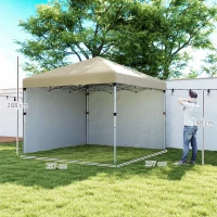 Outsunny Pavilion barnum de grădină pop-up pliant reglabil pe înălțime protecție UV30+ 2 panouri laterale husă de transport inclusă(m-3)
