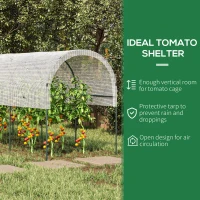 Outsunny Szklarnia na pomidory, Odporna na wiatr, Tunel foliowy do uprawy pomidorów, Dach na pomidory, Szklarnia do ogrodu, balkonu, Stal, PE, Biały, 4 x 1,2 x 1,7m(m-4)