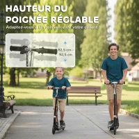 HOMCOM Trottinette électrique pliante pour enfant de +7ans, 120W Vitesse max 12km/h, 74x36x82,5-92,5 cm Noir(m-8)
