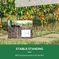 Outsunny Szklarnia na pomidory, Odporna na wiatr, Tunel foliowy do uprawy pomidorów, Dach na pomidory, Szklarnia do ogrodu, balkonu, Stal, PE, Biały, 4 x 1,2 x 1,7m(m-6)