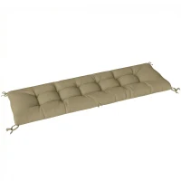 Outsunny Sun Lounger Cushion, Memory Foam Patio Chair Cushion with Ties, Outdoor Seat Pad Fits 190 x 60 cm Lounger, Sand(m-10)