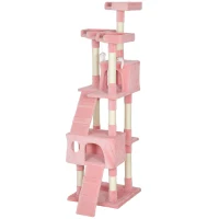 PawHut 173cm Cat Tree Scratching House, Activity Play Centre, Pink(m-11)