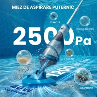Outsunny Aspirator pentru Piscină Portabil Fără Fir, cu Perie, Ușor, cu Mâner Reglabil 63-150 cm pentru Piscine Mici, Spa, Iazuri(m-4)