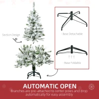 HOMCOM Sztuczna choinka 120 cm, z sztucznym śniegiem, do wnętrz(m-6)