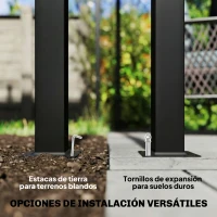 Outsunny Pérgola de Jardín 6x3 m Gazebo con Techo Retráctil de Poliéster Resistente a los Rayos UV Gris Oscuro(m-6)