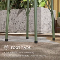 Outsunny, Okrągły stolik tarasowy z motywem kwiatowym, stalowy stolik bistro na balkon lub do ogrodu, zielony(m-6)