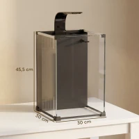 PawHut Aquarium en Verre Trempé Nano Aquarium avec Filtre Intégré Pompe 5W et Éclairage LED 30x30x45cm Noir(m-3)
