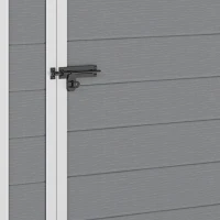 Outsunny 4'x5' Garden Storage Shed, Lean to Shed, Lockable Garden Shed with Window, Vent and Plastic Roof, Grey(m-10)