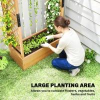 Outsunny Fir Wood 110 x 44 cm Planter and Trellis Garden Bed(m-4)