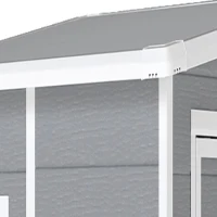 Outsunny 4'x5' Garden Storage Shed, Lean to Shed, Lockable Garden Shed with Window, Vent and Plastic Roof, Grey(m-9)