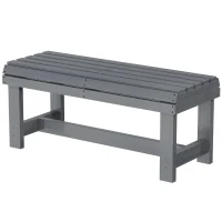 Outsunny Wooden Outdoor Bench, 2 Seater Garden Bench, Backless Patio Bench with Slatted Curved Seat, Grey Embossed Finish(m-11)