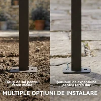 Outsunny Pergolă Adosată 3x3 m cu Acoperiș Retractabil, Orificii de Drenaj, Pergolă de Grădină din Poliester și Oțel, pentru Terasă, Exterior, UV30+, Alb Crem(m-7)