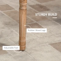 HOMCOM Krzesło do jadalni, krzesło kuchenne, dekoracyjne gwoździe, francuski rustykalny styl, drewno kauczukowe, kremowy, 54,5 x 59 x 96 cm(m-6)