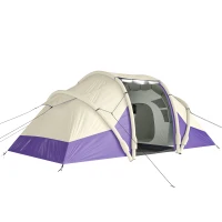 Outsunny Inflatable Tent 2 Bedroom 3000mm Waterproof Windproof Air Tent with Carry Bag for 2-4 Person(m-11)