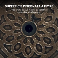 Outsunny Base per Ombrellone in Resina da 21 kg Rotonda con Ruote e Freni, Bronzo(m-7)