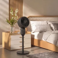 HOMCOM Air Circulator Fan Pedestal Cooling Fan with 3 Speed and Carry Handle, 9 Inch, Black(m-8)