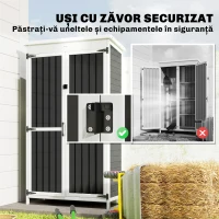 Outsunny Dulap de Exterior pentru Unelte cu 3 Rafturi Detasabile(m-7)