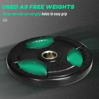 Talerz ciężarkowy SPORTNOW, zestaw 2 szt., 15 kg na talerz, trzy uchwyty, ochronna gumowa powłoka, Metal(m-4)