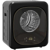 HOMCOM 4kg Vented Tumble Dryer with 5 Drying Mode, 800W Compact Freestanding Front Tumble Dryer Black(m-1)