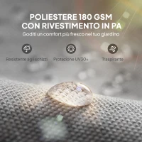 Outsunny Copertura per Pergola Telo per Gazebo UV30+, 3x3m, Grigio Chiaro(m-5)