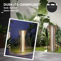 Outsunny Rattan Solar Garden Lights, Auto On/Off LED Floor Lamp, Sand Brown(m-5)