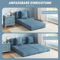 HOMCOM Schlafsessel Relaxsessel Gästebett. abnehmbarer Bezug, 70 cm x 70 cm x 61 cm, Dunkelblau(m-7)