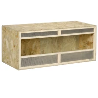 PawHut Terrario per Rettili/Anfibi, Porte Scorrevoli in Vetro, Griglie di Ventilazione, 120x50x50cm(m-1)