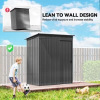 Outsunny 5 x 3.5ft Metal Garden Storage Shed with Effortless Assembly and 2 Pairs of Gloves, Waterproof Outdoor Shed, Dark Grey(m-6)