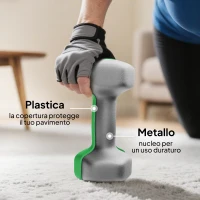 SPORTNOW Set 8 Manubri Pesi Esagonali Antiscivolo con Supporto, in Metallo e Plastica, Multicolore(m-6)