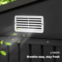 Outsunny 12 x 8 ft Garden Shed, Outdoor Storage Shed with 4 Vents and Lockable Double Doors, Dark Grey(m-6)