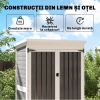Outsunny Dulap de Exterior pentru Unelte cu 3 Rafturi Detasabile(m-4)