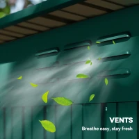 Outsunny 5 x 3.5ft Metal Garden Storage Shed with Effortless Assembly and 2 Pairs of Gloves, Waterproof Outdoor Shed, Green(m-8)