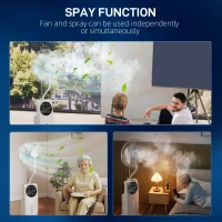 HOMCOM 16" Pedestal Fan with Water Mist Spray Humidifying Misting Fan, White(m-6)