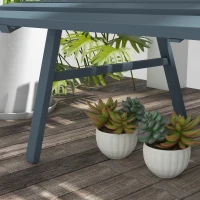 Outsunny Tuinbank Zitbank Parkbank, Latontwerp, Weerbestendig, Aluminium, 123 x 67 x 79 cm, Blauw(m-9)