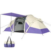 Outsunny Inflatable Tent 2 Bedroom 3000mm Waterproof Windproof Air Tent with Carry Bag for 2-4 Person(m-10)