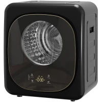 HOMCOM 4kg Vented Tumble Dryer with 5 Drying Mode, 800W Compact Freestanding Front Tumble Dryer Black(m-11)