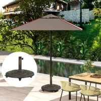 Outsunny Base per Ombrellone in Resina da 20 kg Rotonda con Ruote e Freni, Bronzo(m-8)