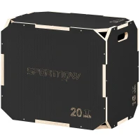 SPORTNOW Non-Slip Plyo Box, Corner-free Wooden Jump Box, 41 x 61 x 51 cm(m-11)