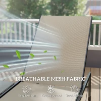 Outsunny Sun Loungers Set of 2 with Side Tray Table, Garden Recliners with 5-Position Adjustable Backrest, 2 Wheels, Khaki(m-6)