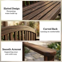 Outsunny 2 Seater Wooden Garden Bench with Armrest, Outdoor Furniture Chair for Park, Balcony, Carbonised Finish(m-6)