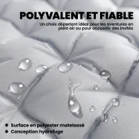 Outsunny Matelas de camping pliable, tapis de couchage 7,6 cm d'épaisseur, avec quatre sangles élastiques aux coins, gris clair(m-7)