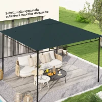 Outsunny Toldo de Substituição de 3x3m para Pérgola de Jardim com 8 Orifícios de Drenagem e Ventilação Cinza(m-8)