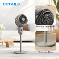HOMCOM Air Circulator Fan Pedestal Cooling Fan with 3 Speed and Carry Handle, 9 Inch, Grey(m-6)