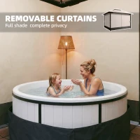 Outsunny Paviljoen 3,6x3 m Waterafstotend Stabiel Winterbestendig Tuinpaviljoen met Dubbel Dak, Muggennet, Zijpanelen en Afvoergaten(m-6)