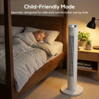 HOMCOM 96 cm Tower Fan with WiFi App Control, Standing Floor Fan with 3 Speed 4 Modes, 12 Hour Timer and Night Light White(m-9)